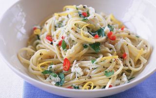 Crab, lemon and chilli linguine