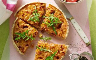 Tomato and sweetcorn flan