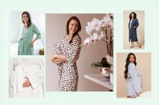 A collage of some of the items featured in our edit of the best maternity robes