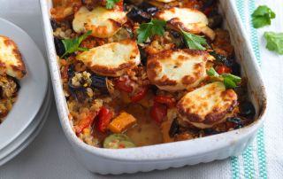 Turkish halloumi bake