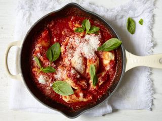 Gnudi with tomato sauce