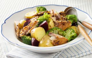 Potato salad with mackerel