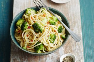 Broccoli and salmon tagliatelle